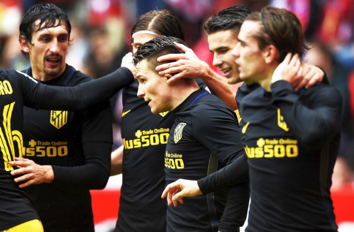 FOTO + VIDEO Show la meciul Gijon - Atletico » Gameiro a făcut hattrick în 5 minute! Un fost jucător de la CFR a jucat 76 de minute