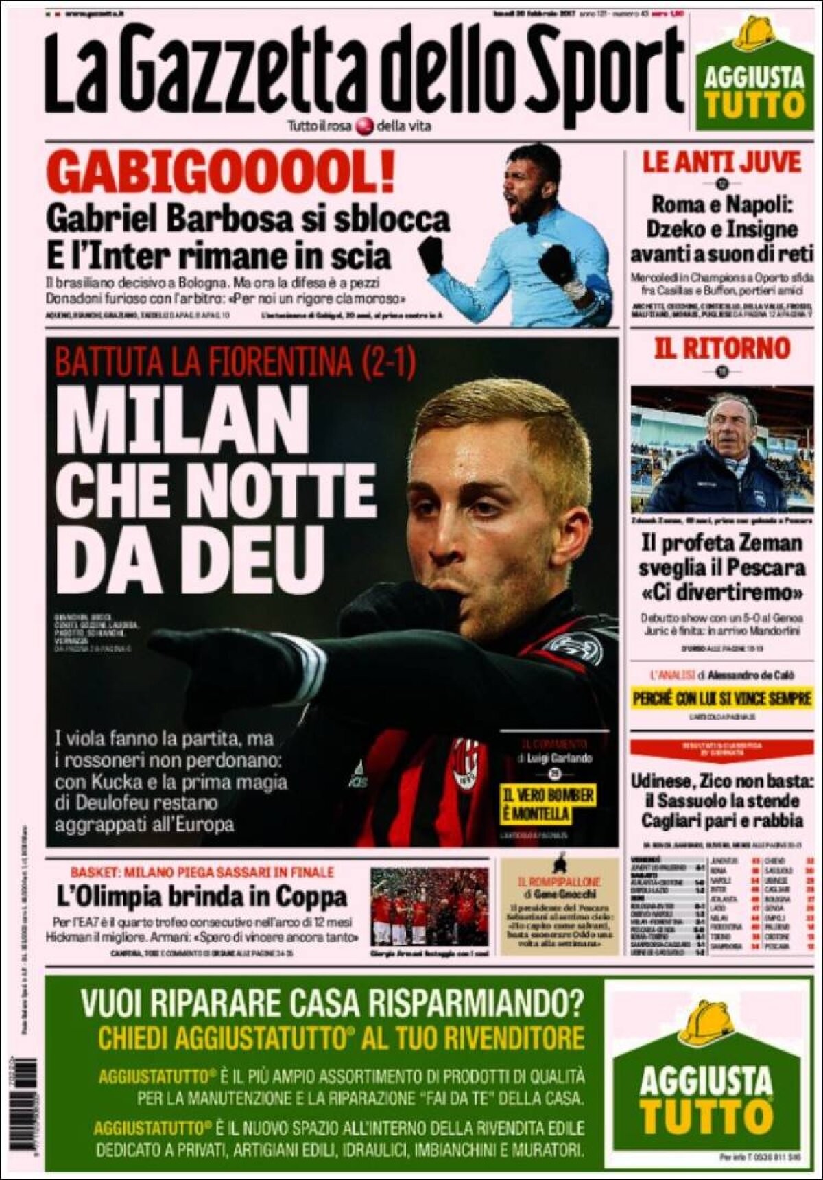 Ce scriu azi ziarele de sport din lume (20 februarie 2017)