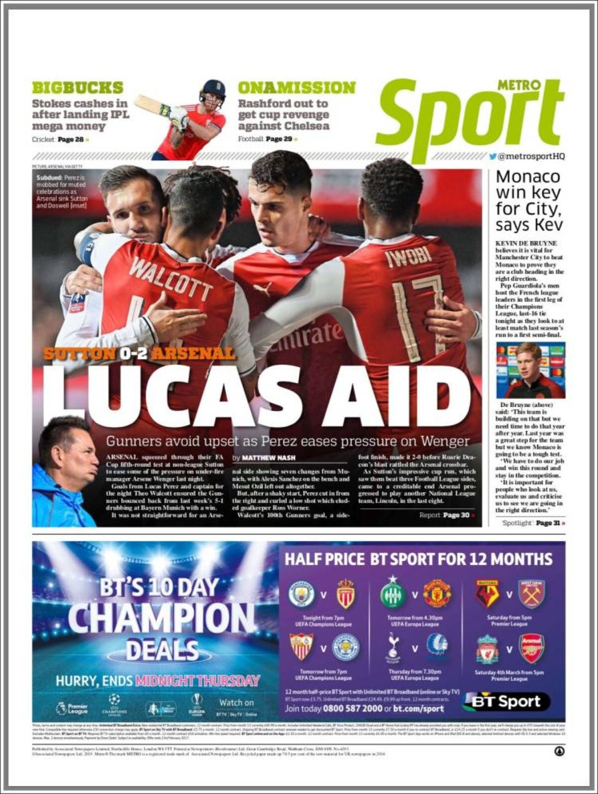 Ce scriu azi ziarele de sport din lume (21 februarie 2017)