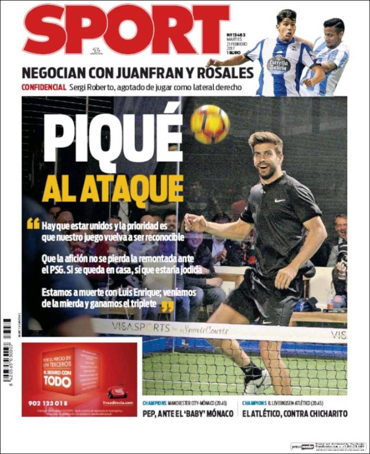 Ce scriu azi ziarele de sport din lume (21 februarie 2017)