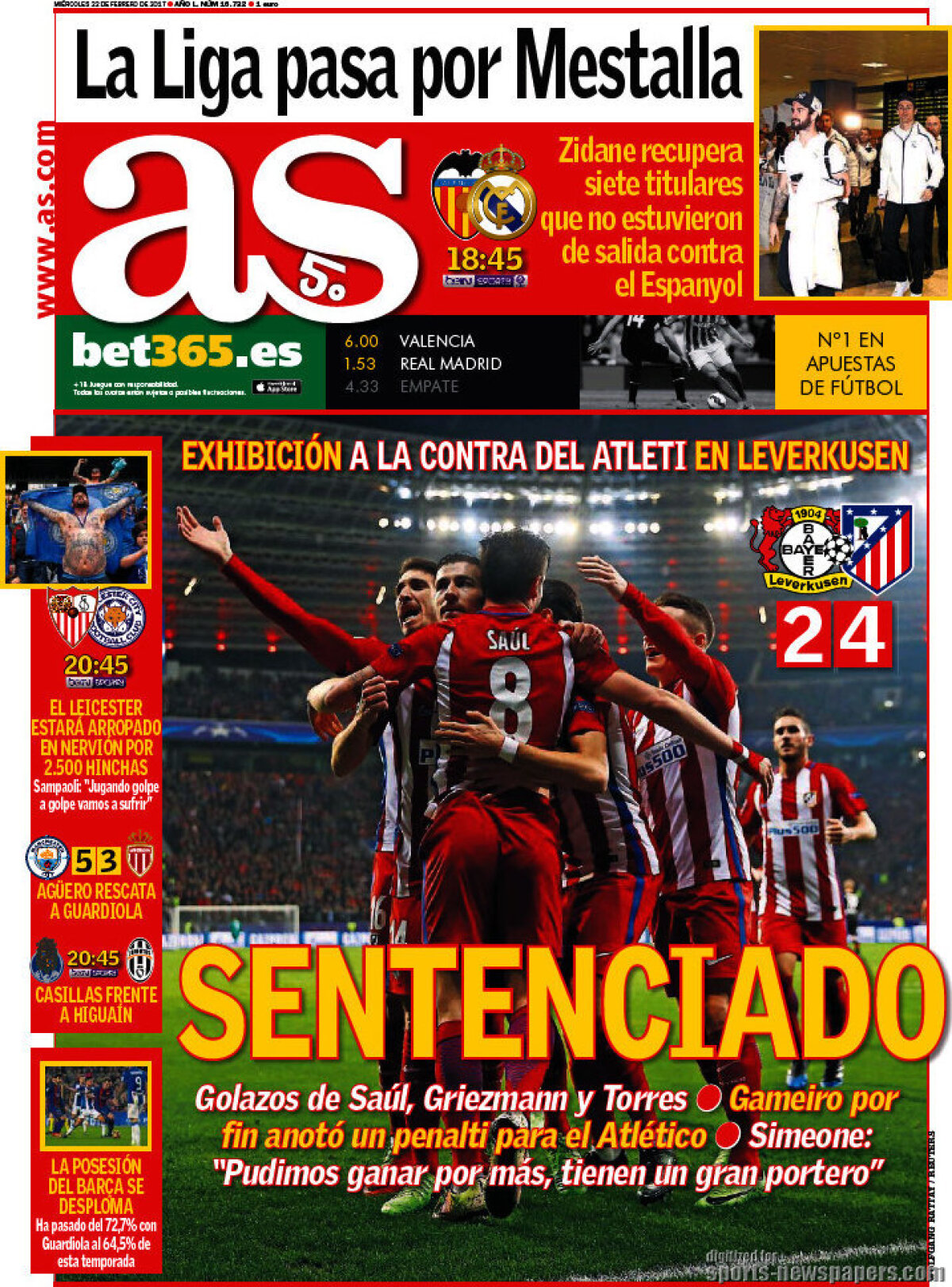 Ce scriu azi ziarele de sport din lume (22 februarie 2017)