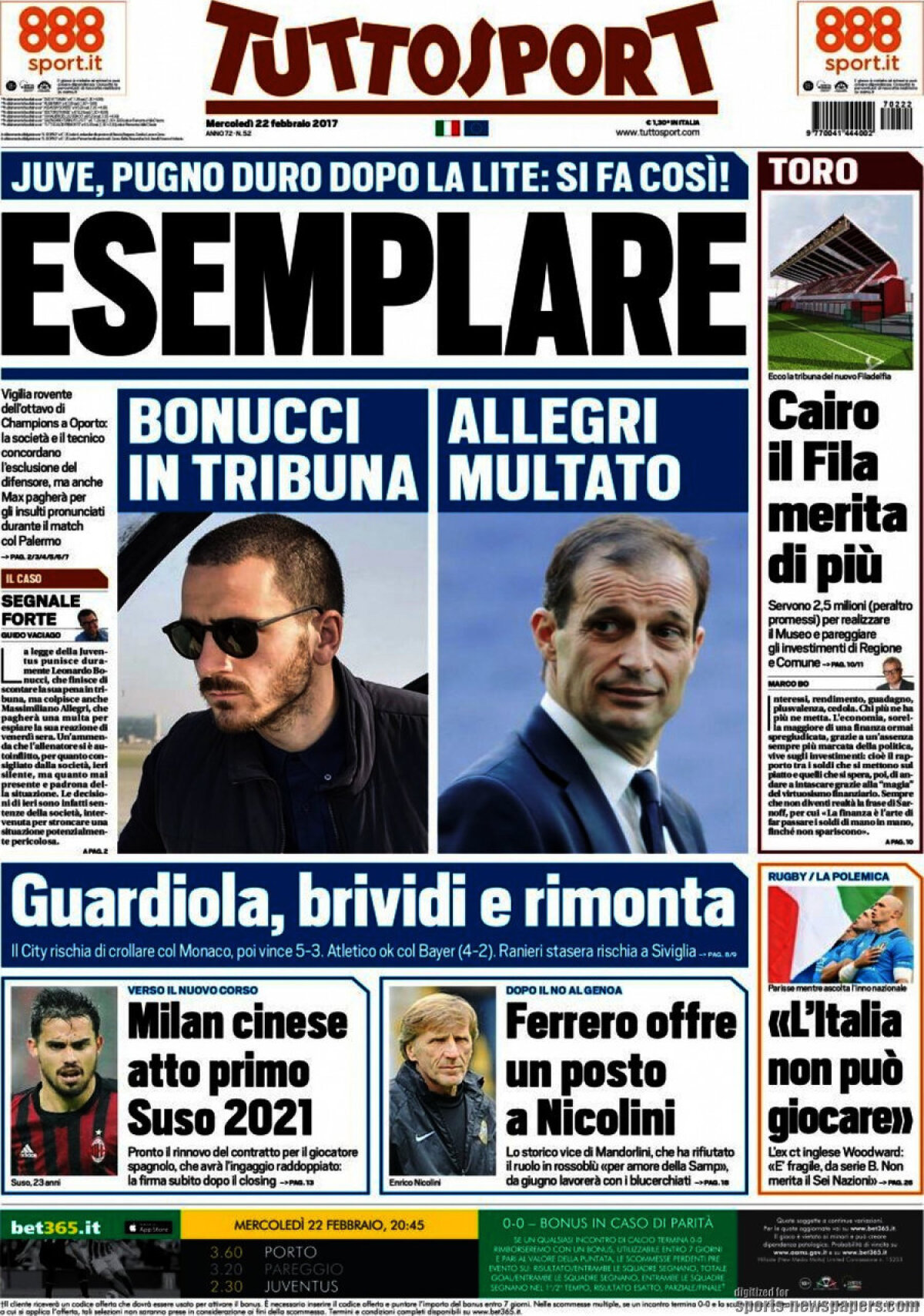 Ce scriu azi ziarele de sport din lume (22 februarie 2017)