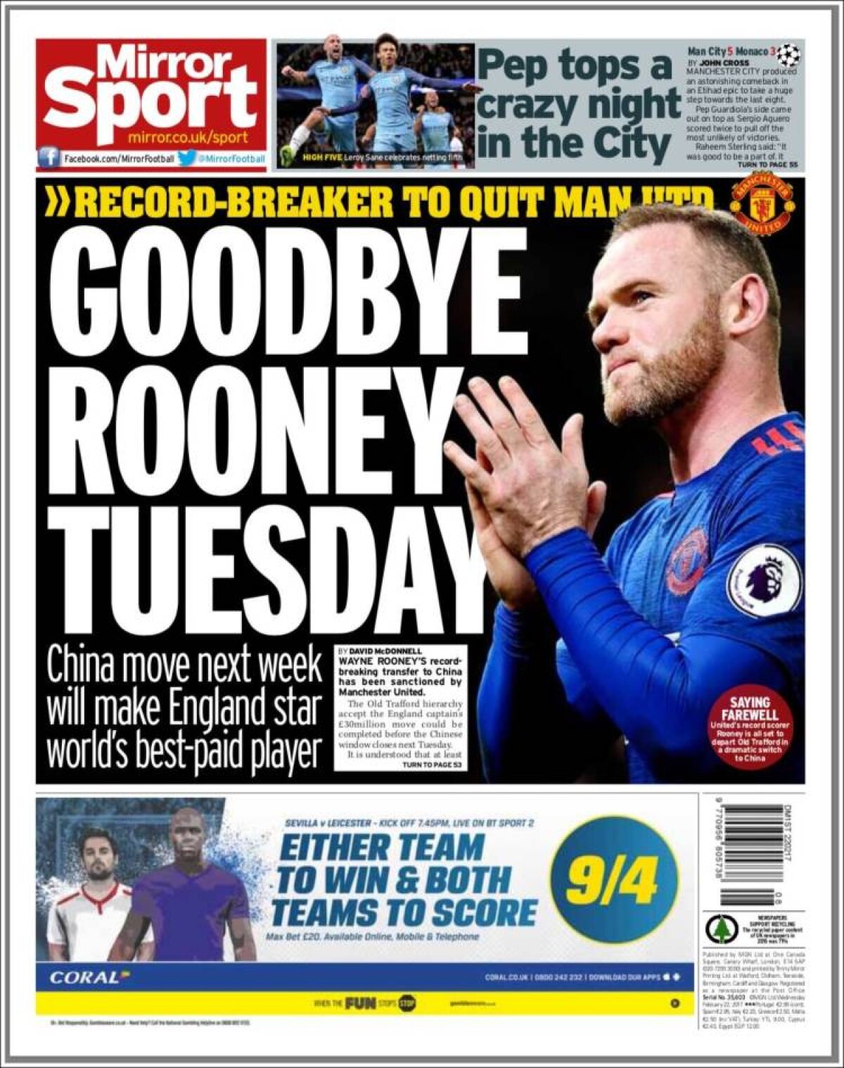 Ce scriu azi ziarele de sport din lume (22 februarie 2017)