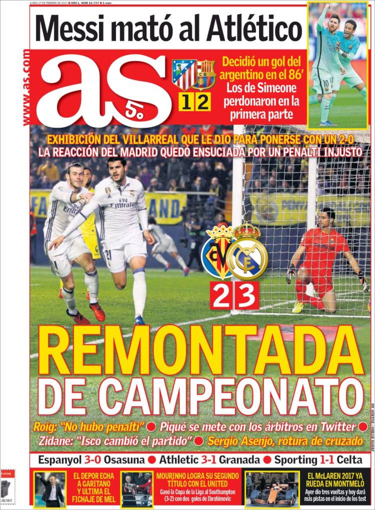 Ce scriu azi ziarele de sport din lume (27 februarie 2017)