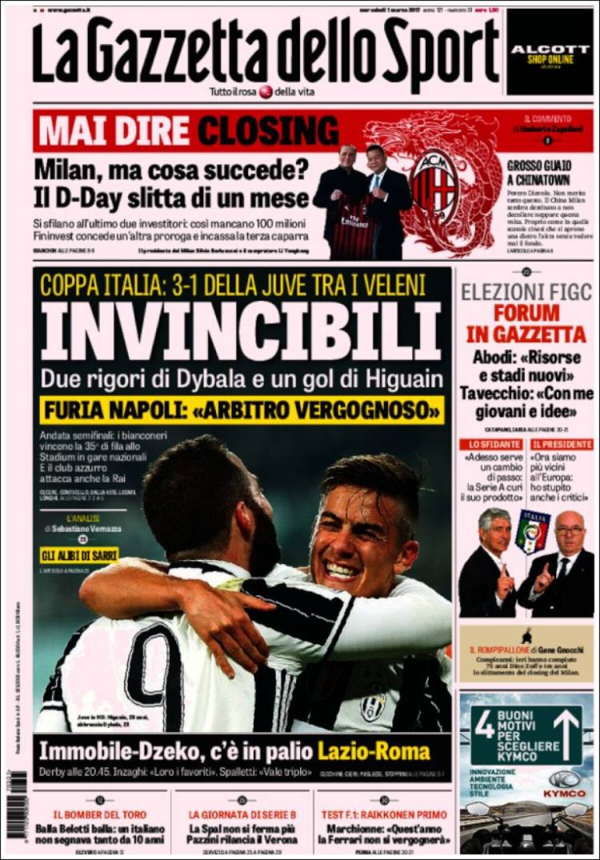 Ce scriu azi ziarele de sport din lume (1 martie 2017)