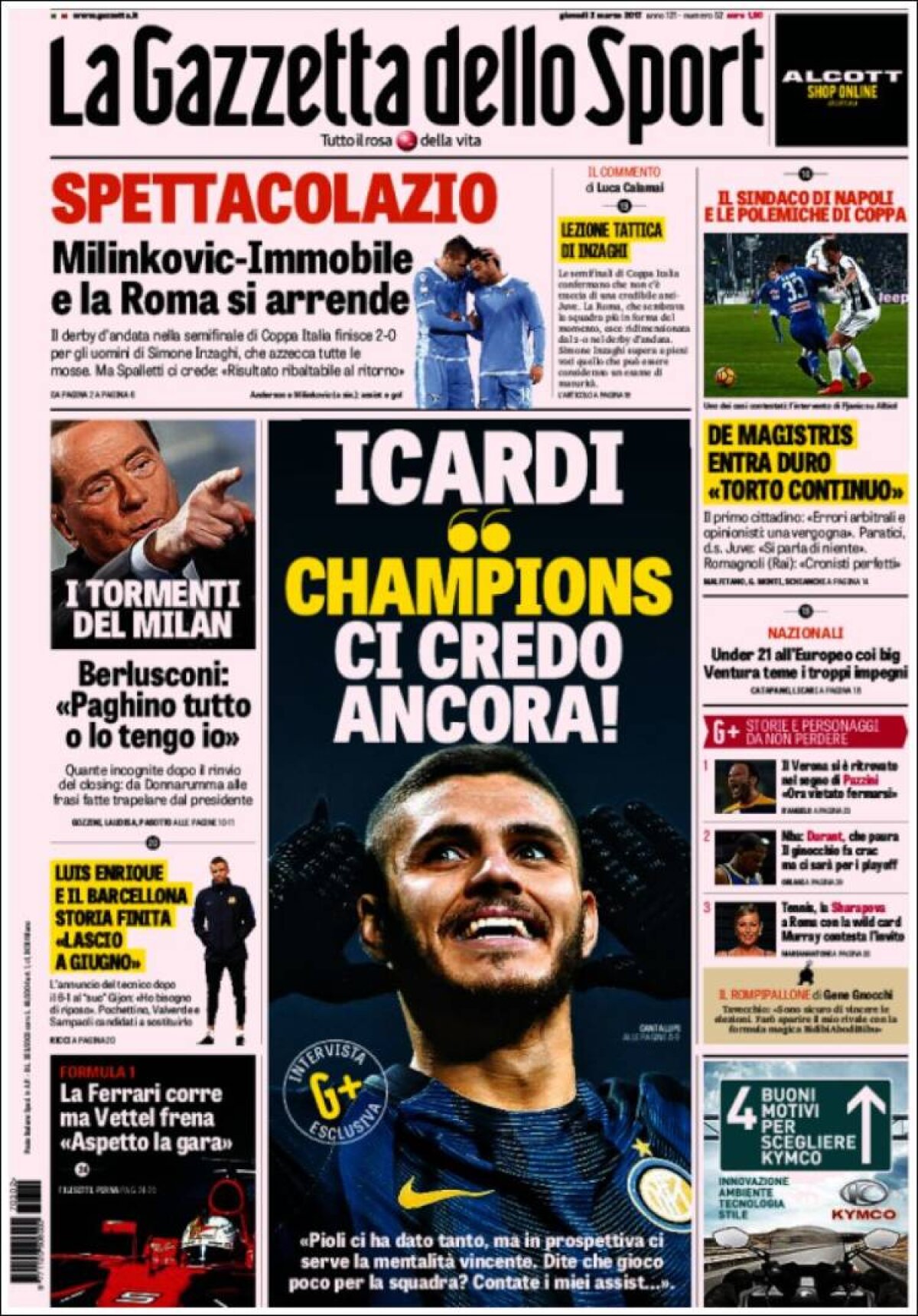 Ce scriu azi ziarele de sport din lume (2 martie 2017)