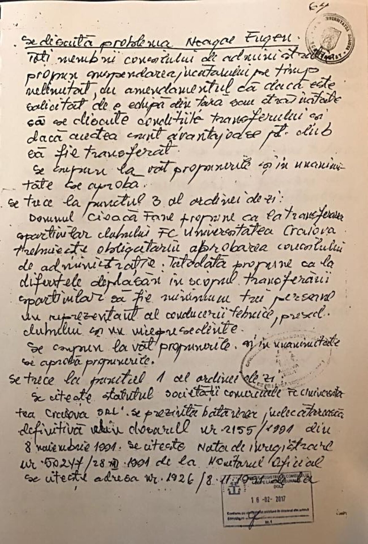 GALERIE FOTO 10 croșee în barba CS U » Mititelu a publicat documentele de pe masa DNA: "Acte, nu vorbe! Vă mai întrebați acum care e adevărata Craiova și care e clona?"