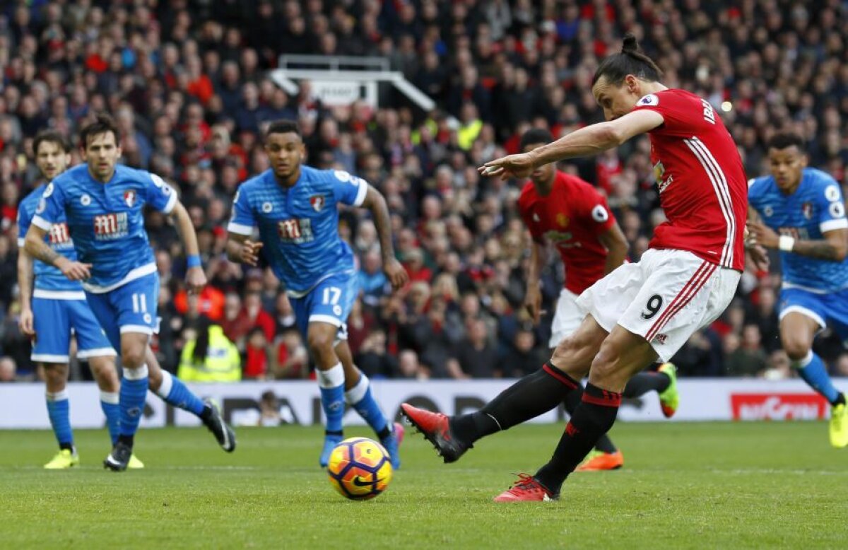 FOTO și VIDEO United, REMIZĂ ÎNCINSĂ cu Bournemouth » Zlatan a fost călcat pe cap de adversari și a ratat un penalty!