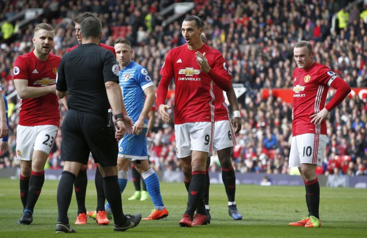 FOTO și VIDEO United, REMIZĂ ÎNCINSĂ cu Bournemouth » Zlatan a fost călcat pe cap de adversari și a ratat un penalty!