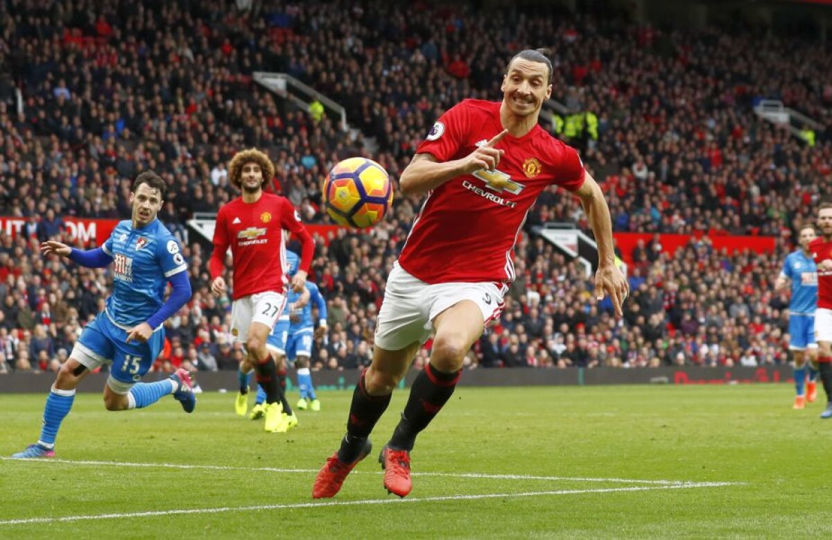 FOTO și VIDEO United, REMIZĂ ÎNCINSĂ cu Bournemouth » Zlatan a fost călcat pe cap de adversari și a ratat un penalty!