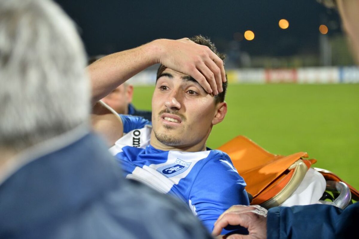 UPDATE+FOTO Victimele play-off-ului la Dinamo și CS U Craiova: doi fotbaliști, duși direct la ambulanță! Unul e suspect de fractură