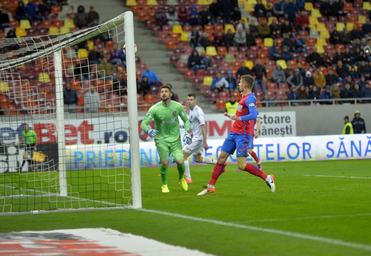FOTO De mult n-ați mai văzut așa ceva! A ratat din doi metri cu poarta goală în Steaua - CFR