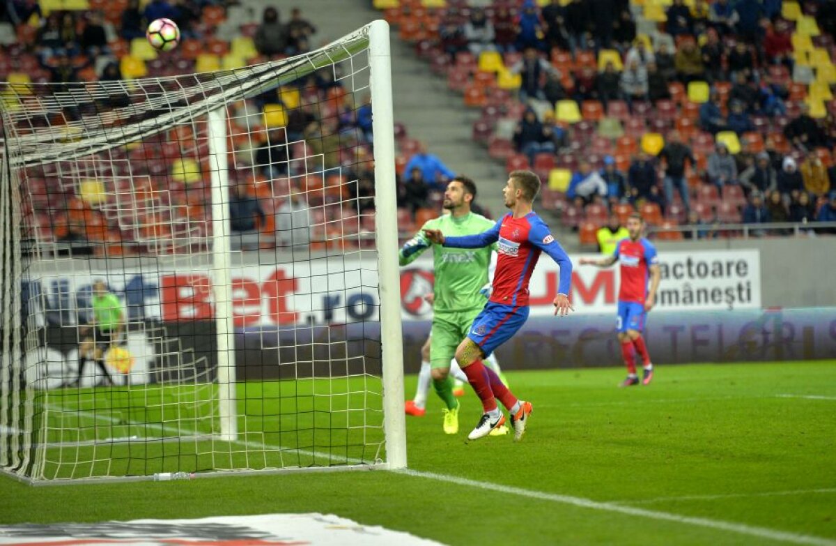 FOTO De mult n-ați mai văzut așa ceva! A ratat din doi metri cu poarta goală în Steaua - CFR