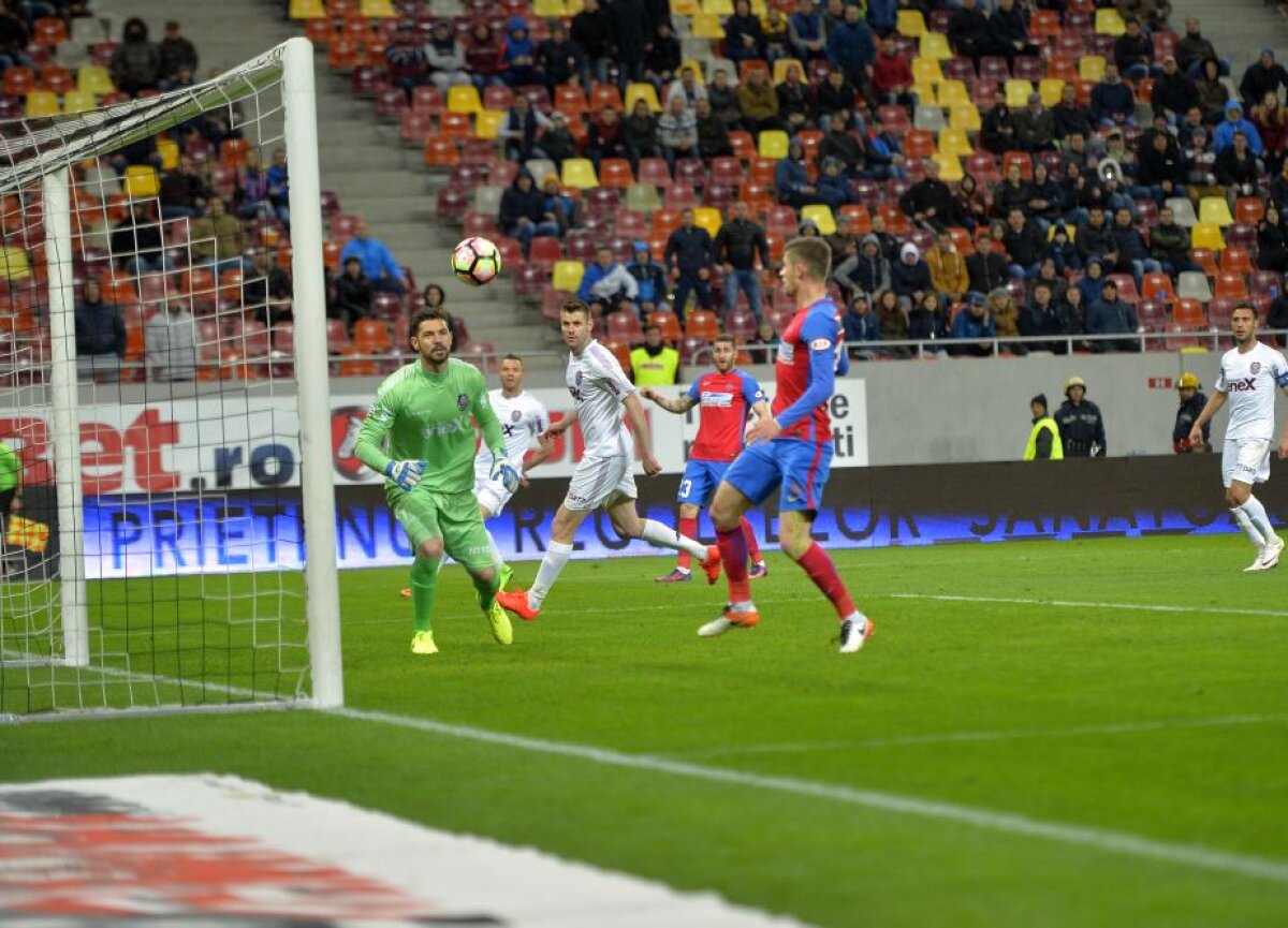 FOTO De mult n-ați mai văzut așa ceva! A ratat din doi metri cu poarta goală în Steaua - CFR