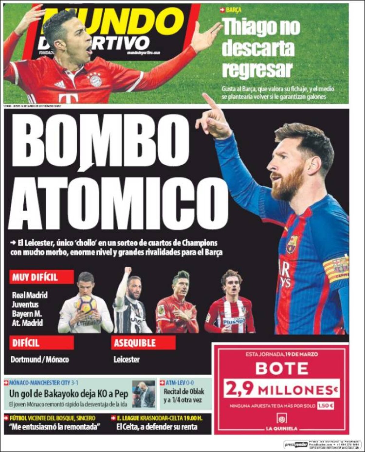 Ce scriu azi ziarele de sport din lume (16 martie 2017)