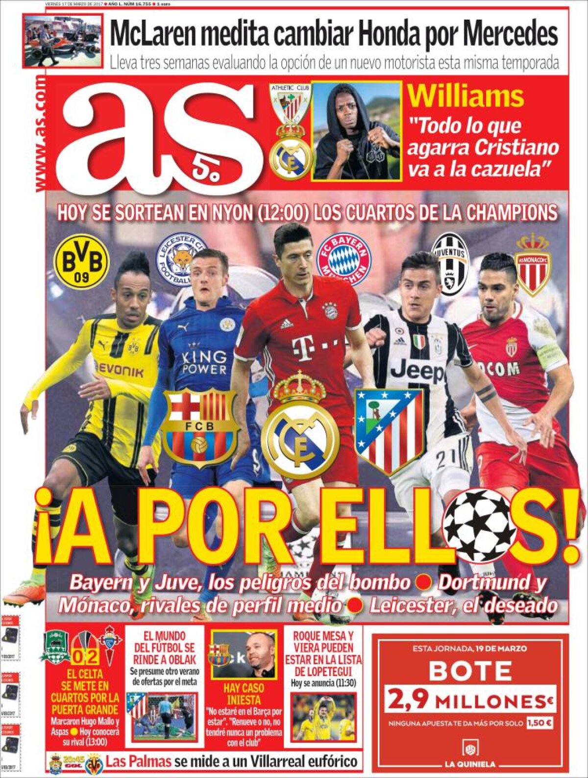 Ce scriu azi ziarele de sport din lume (17 martie 2017)