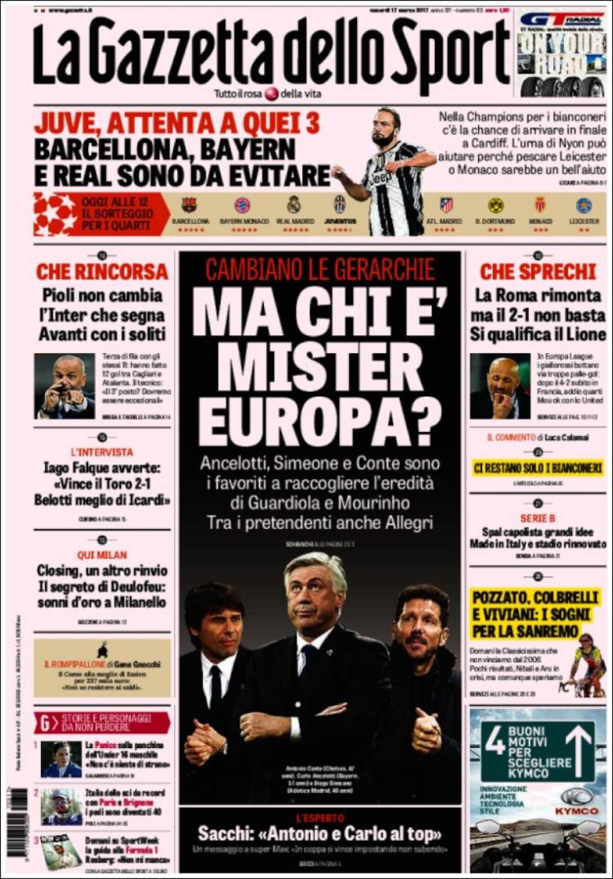 Ce scriu azi ziarele de sport din lume (17 martie 2017)