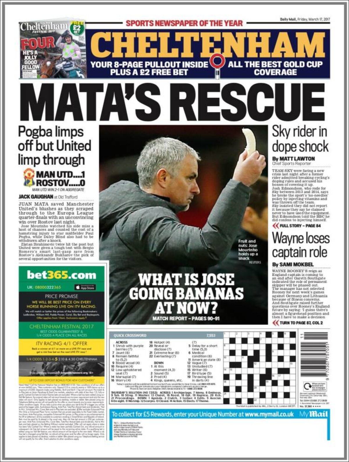 Ce scriu azi ziarele de sport din lume (17 martie 2017)