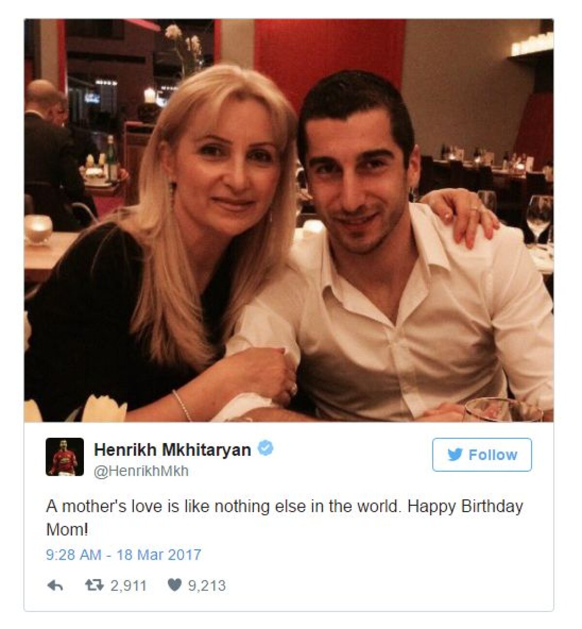 FOTO Mkhitaryan a postat o poză cu mama sa, dar nu l-a crezut nimeni: "Cum adică așa arată?!"