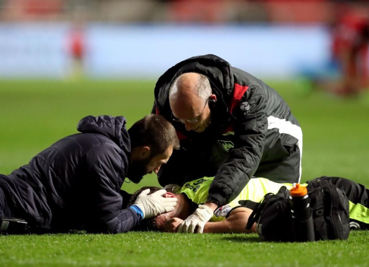 FOTO Ciocniri dureroase » Fernandao și-a rupt cotul stâng în meciul cu Konya, iar Hogg are mari probleme în zona cervicală, după ciocnirea cu căpitanul său