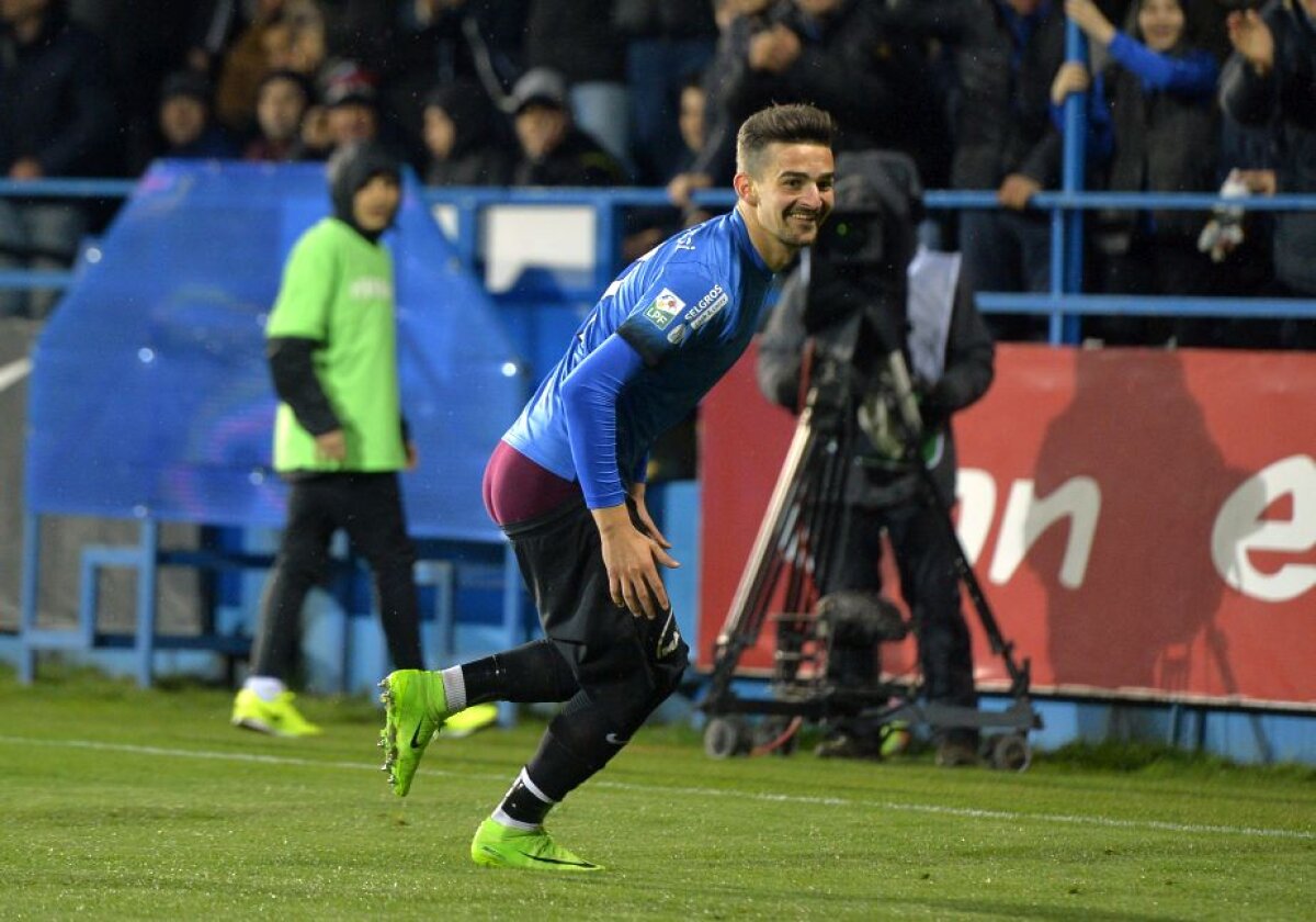 FOTO Jos textila! Vlad Morar a sărbătorit golul marcat Stelei într-un mod... original pentru Liga 1 :)
