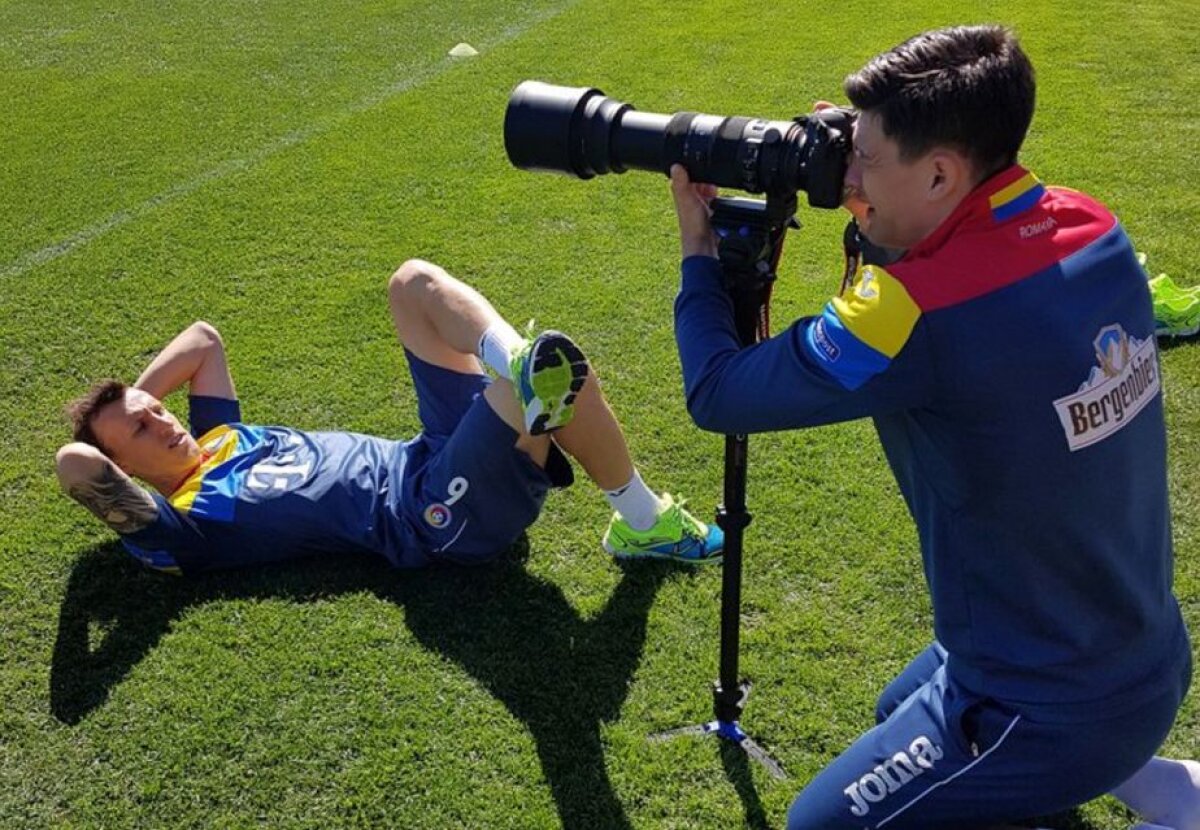 FOTO Distracție în cantonamentul naționalei! Un jucător a făcut pe fotograful