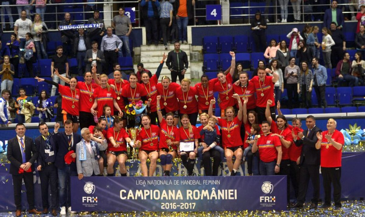 VIDEO+FOTO CSM București a sărbătorit al treilea titlu consecutiv