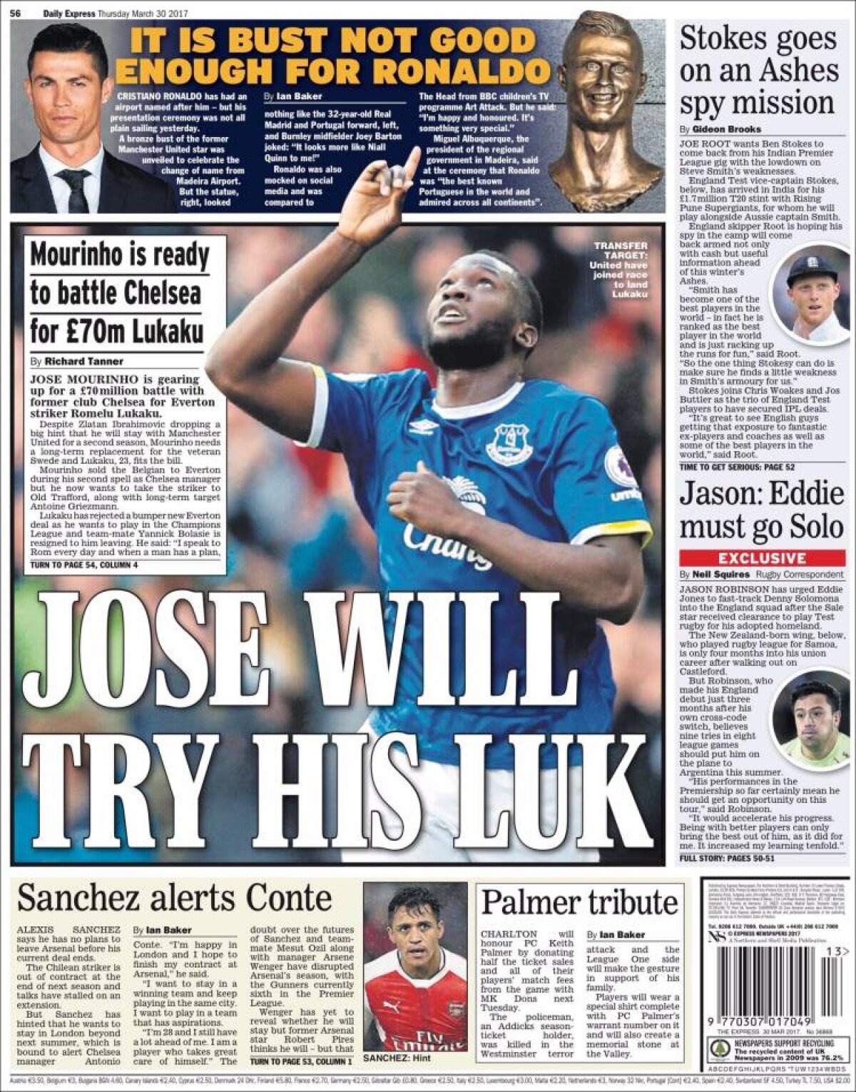 Ce scriu azi ziarele de sport din lume (30 martie 2017)