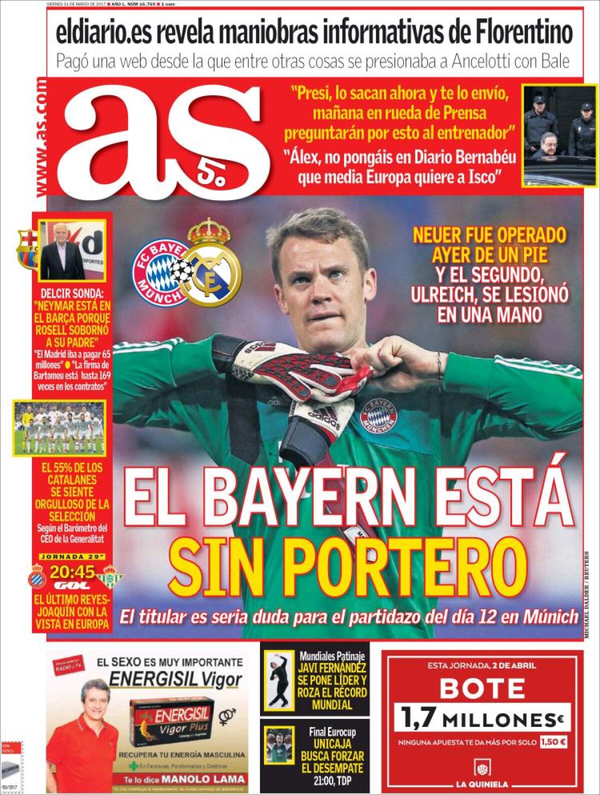 Ce scriu azi ziarele de sport din lume (31 martie 2017)