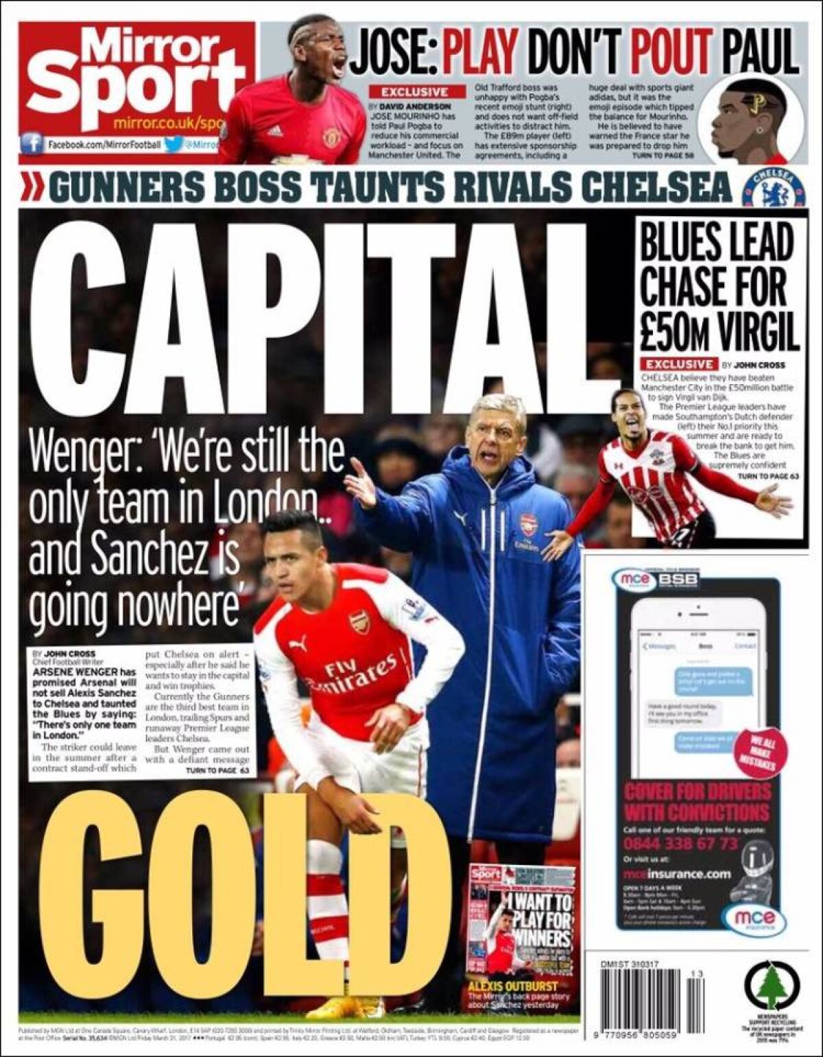 Ce scriu azi ziarele de sport din lume (31 martie 2017)