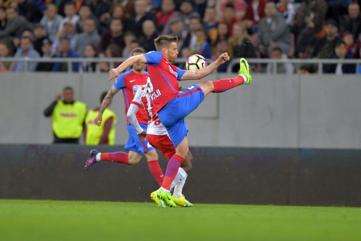 FOTO și VIDEO » FCSB, victorie după 10 meciuri în fața lui Dinamo » Partidă dramatică pe Arena Națională: 3 goluri, 2 eliminări, o bară