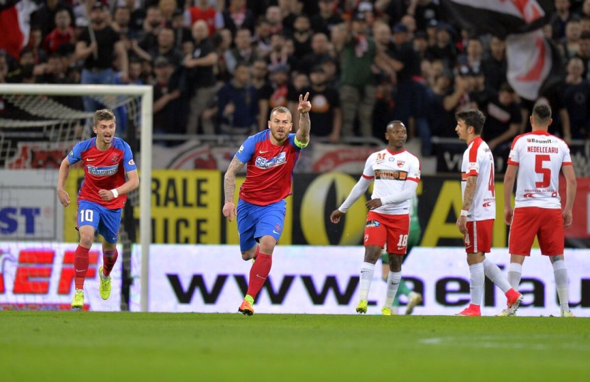 FOTO și VIDEO » FCSB, victorie după 10 meciuri în fața lui Dinamo » Partidă dramatică pe Arena Națională: 3 goluri, 2 eliminări, o bară