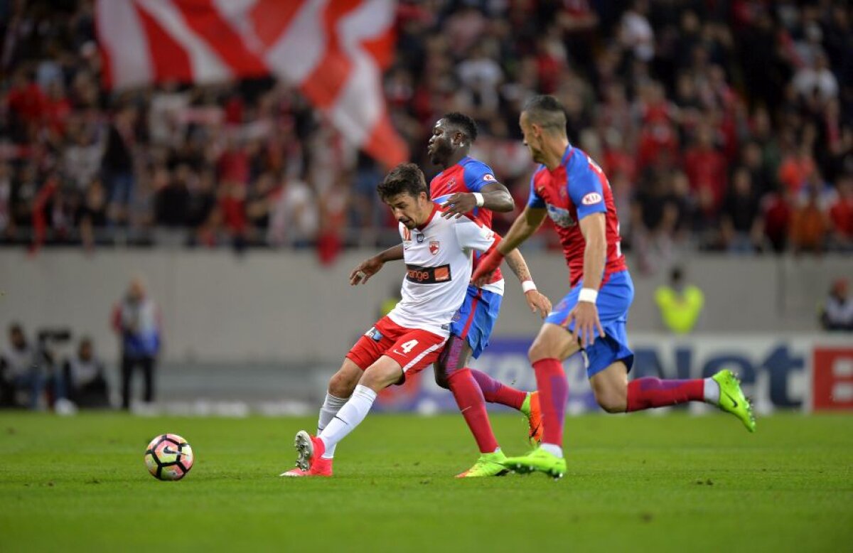 FOTO și VIDEO » FCSB, victorie după 10 meciuri în fața lui Dinamo » Partidă dramatică pe Arena Națională: 3 goluri, 2 eliminări, o bară