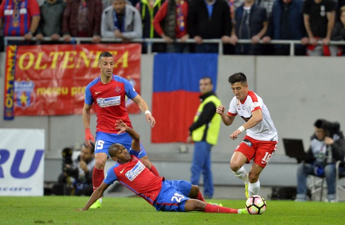 FOTO și VIDEO » FCSB, victorie după 10 meciuri în fața lui Dinamo » Partidă dramatică pe Arena Națională: 3 goluri, 2 eliminări, o bară