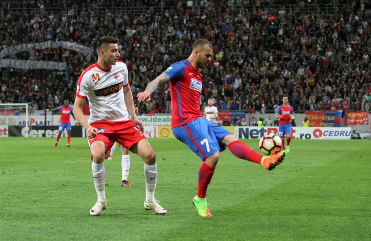 FOTO și VIDEO » FCSB, victorie după 10 meciuri în fața lui Dinamo » Partidă dramatică pe Arena Națională: 3 goluri, 2 eliminări, o bară