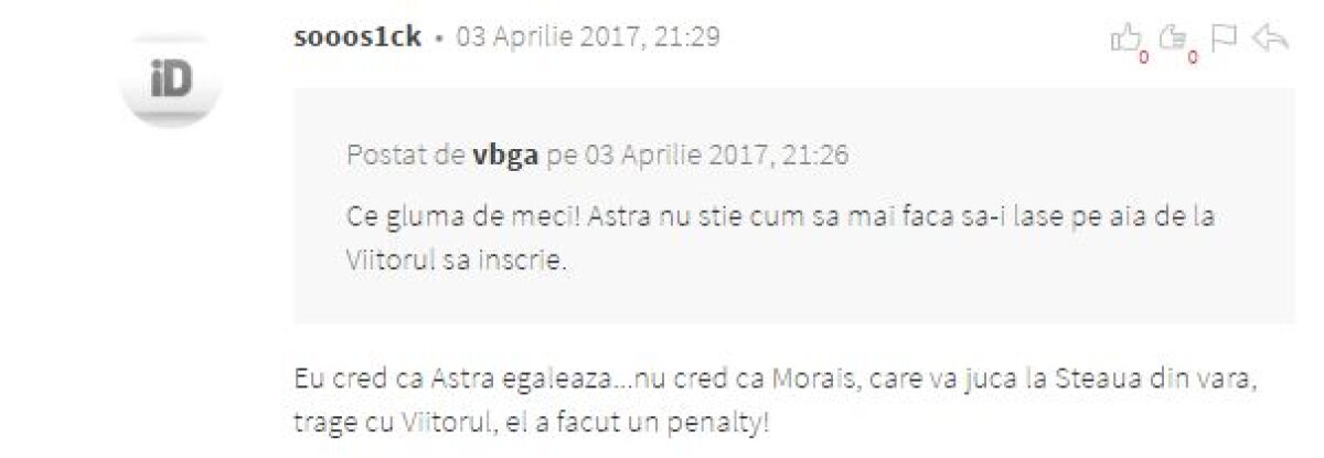 Internetul a luat foc » Avalanșă de comentarii acide după Astra - Viitorul 1-2: "Un blat ordinar, reciprocitate Cupă-campionat!"