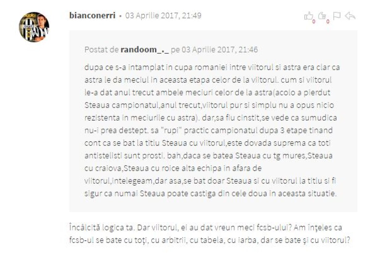 Internetul a luat foc » Avalanșă de comentarii acide după Astra - Viitorul 1-2: "Un blat ordinar, reciprocitate Cupă-campionat!"