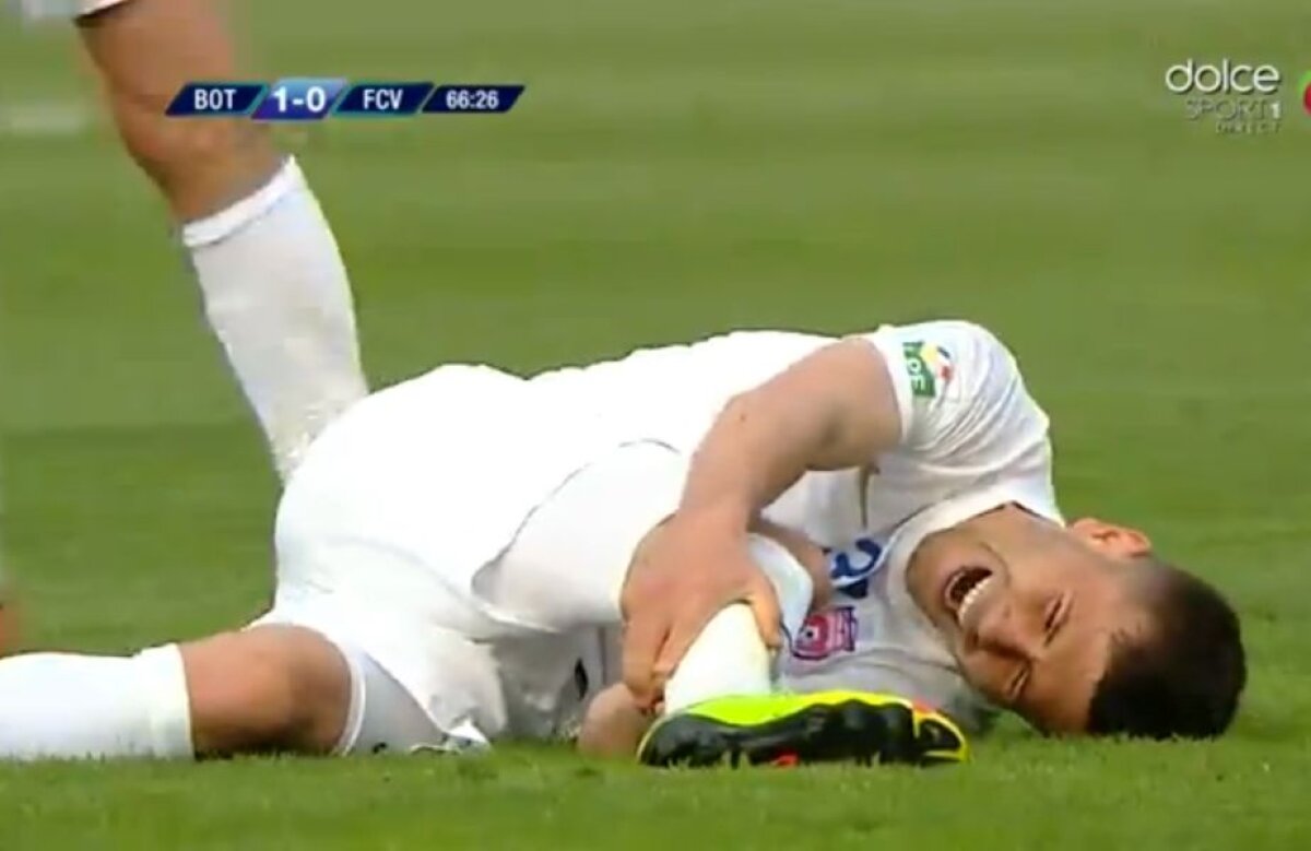 FOTO și VIDEO Cu talpa pe tibia adversarului! Intrare extrem de dură a unui fotbalist de la Voluntari » A luat "roșu" direct