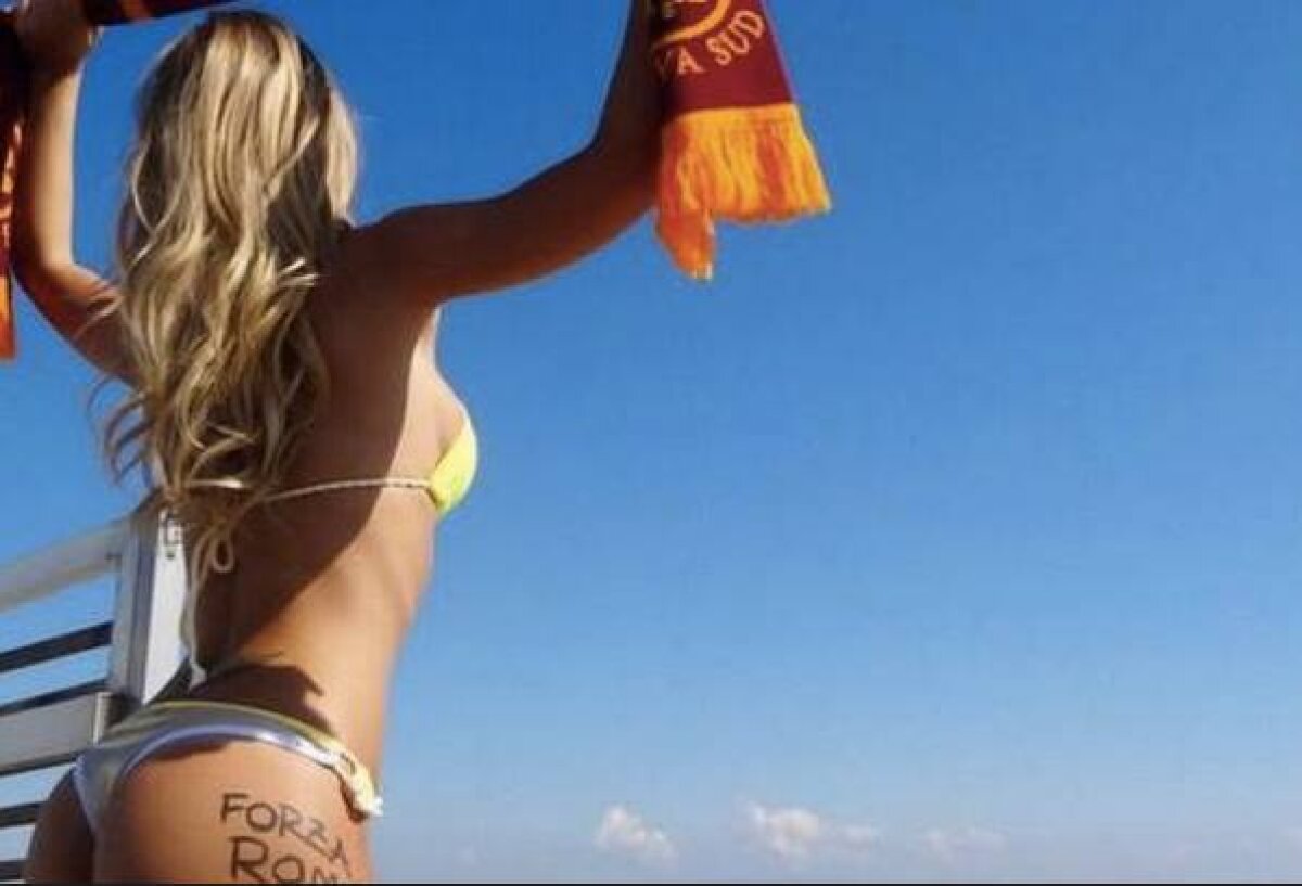 FOTO Iată cel mai sexy fan al Romei. Și e liberă! Tocmai s-a despărțit de logodnic ;)
