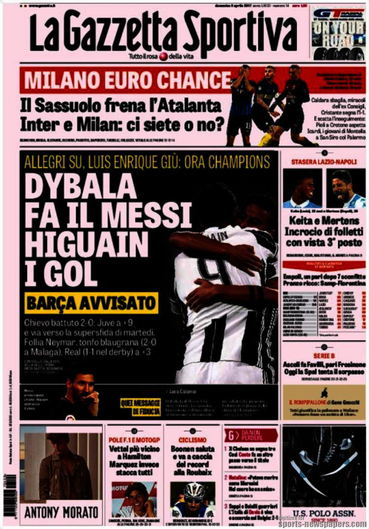 Ce scriu azi ziarele de sport din lume (9 aprilie 2017)