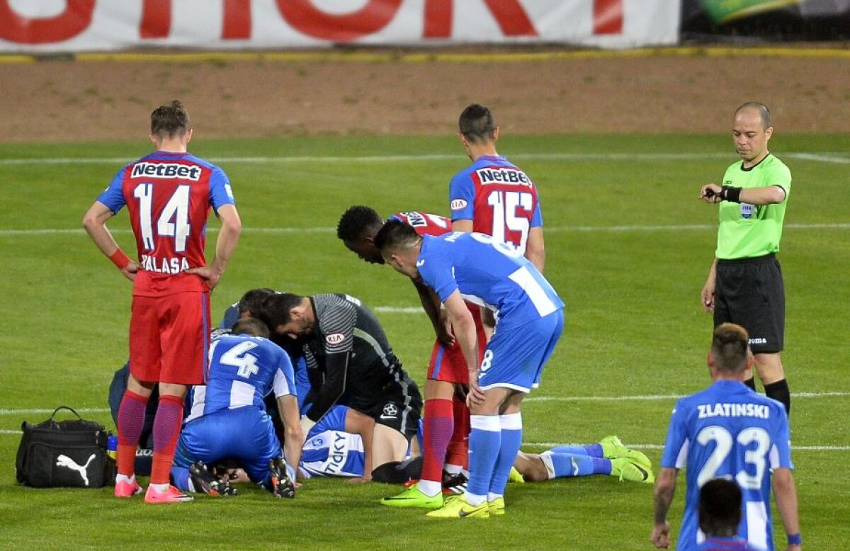 GALERIE FOTO Imagini de coșmar la Severin! Ivan s-a prăbușit inconștient pe gazon, sora lui a leșinat în tribună » Intervenție decisivă a lui Florin Niță