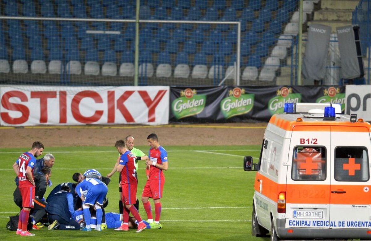 GALERIE FOTO Imagini de coșmar la Severin! Ivan s-a prăbușit inconștient pe gazon, sora lui a leșinat în tribună » Intervenție decisivă a lui Florin Niță