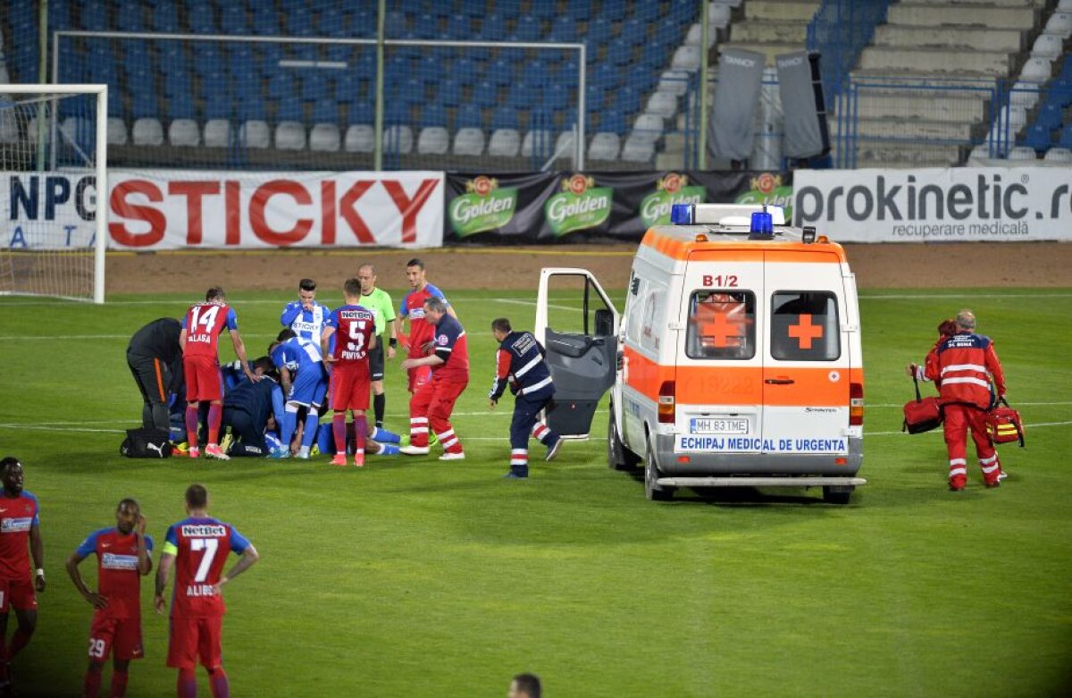 GALERIE FOTO Imagini de coșmar la Severin! Ivan s-a prăbușit inconștient pe gazon, sora lui a leșinat în tribună » Intervenție decisivă a lui Florin Niță