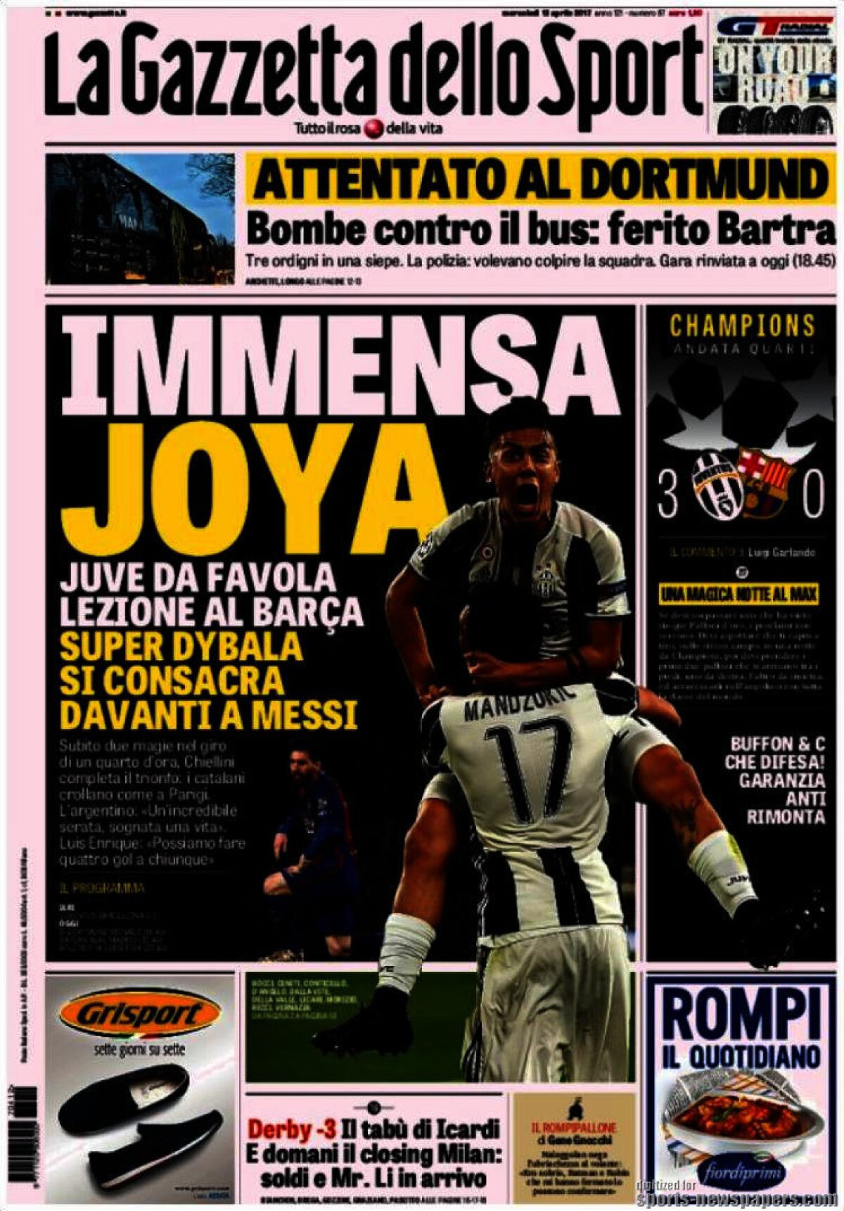 Ce scriu azi ziarele de sport din lume (12 aprilie 2017)