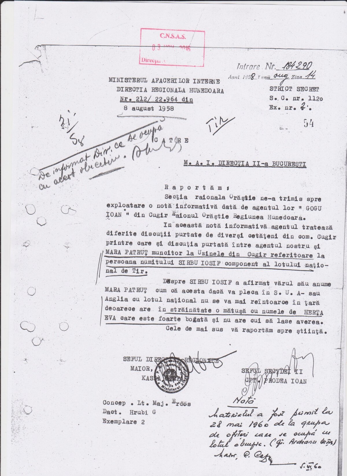 Viața sub supraveghere » Iosif Sîrbu era urmărit de Securitate încă din 1948: colegii săi îi făceau rapoarte