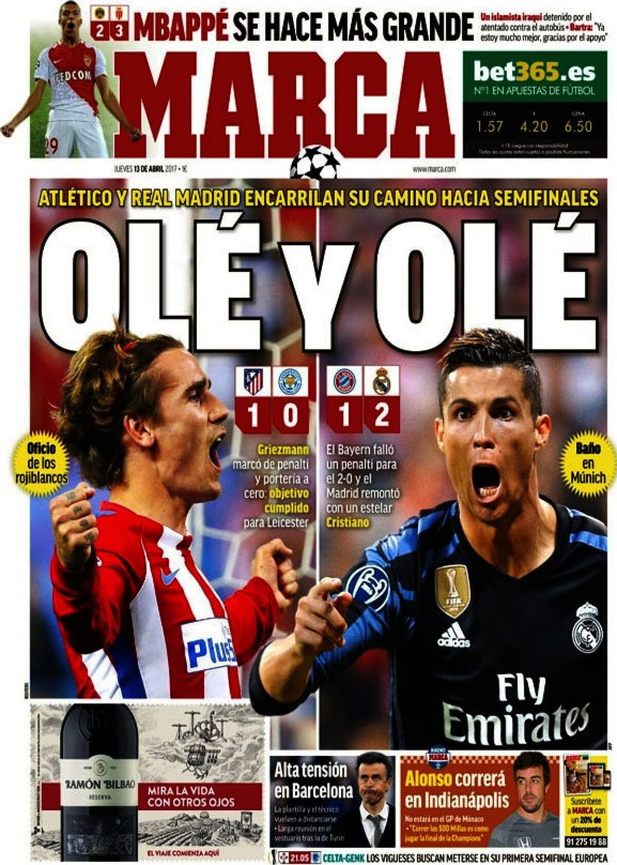 Ce scriu azi ziarele de sport din lume (14 aprilie 2017)