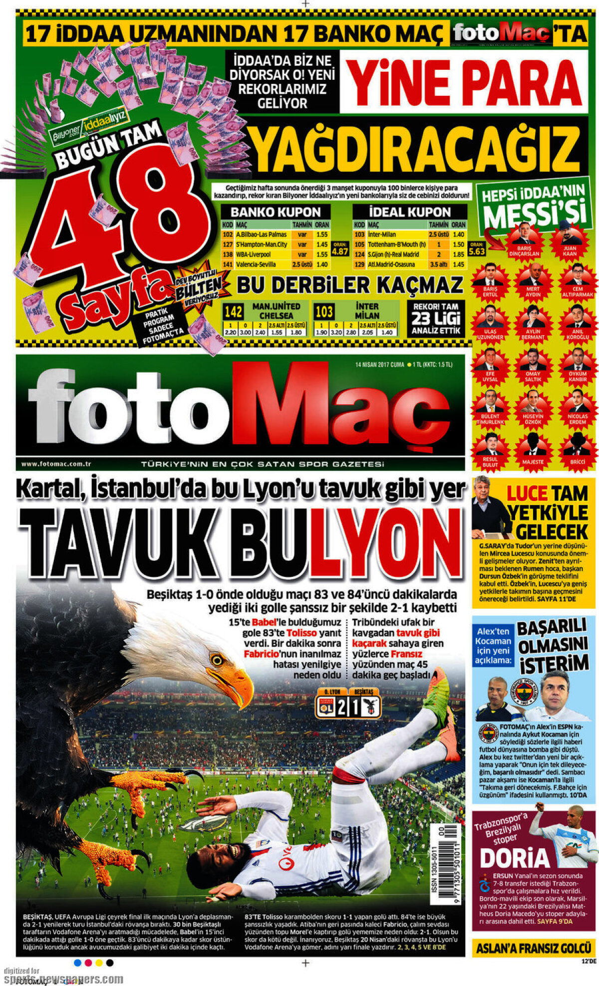 Ce scriu azi ziarele de sport din lume (14 aprilie 2017)