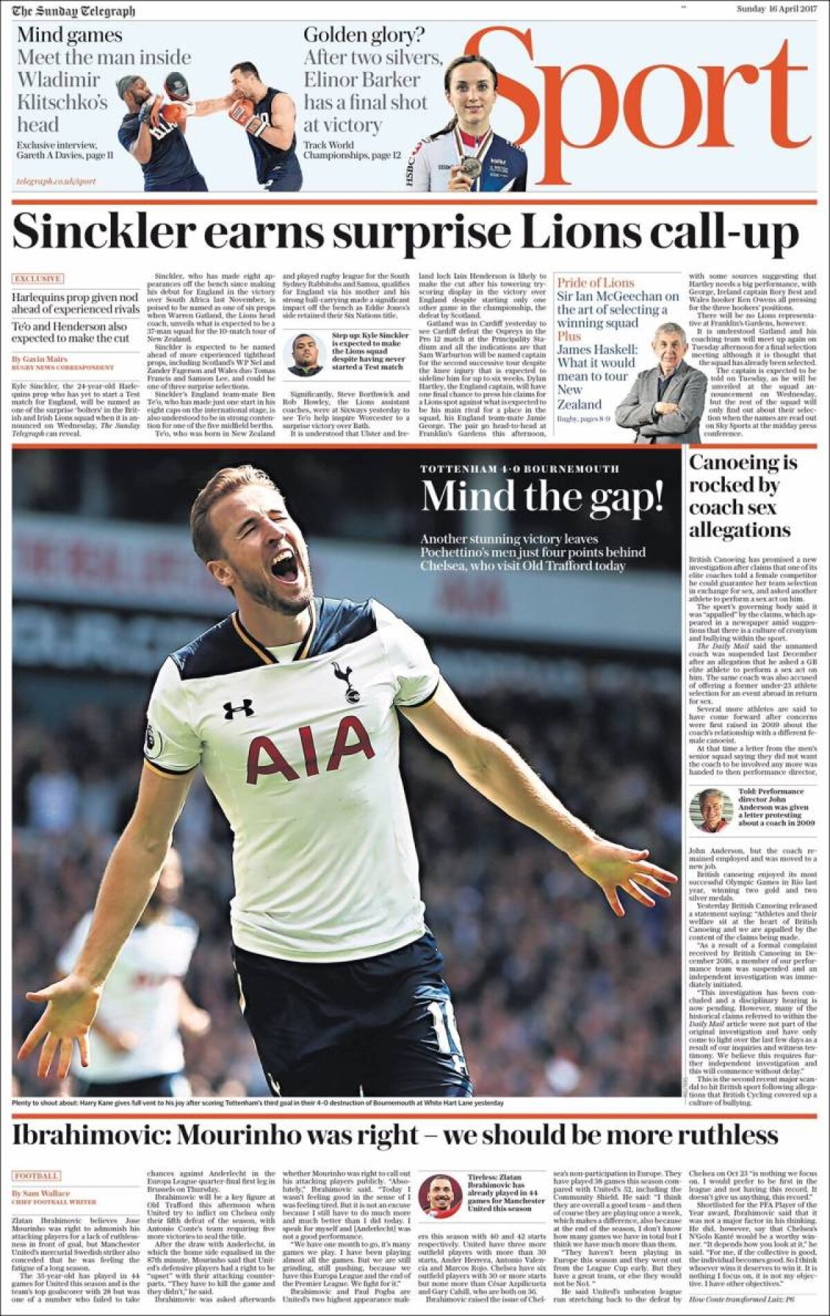 Ce scriu azi ziarele de sport din lume (16 aprilie 2017)