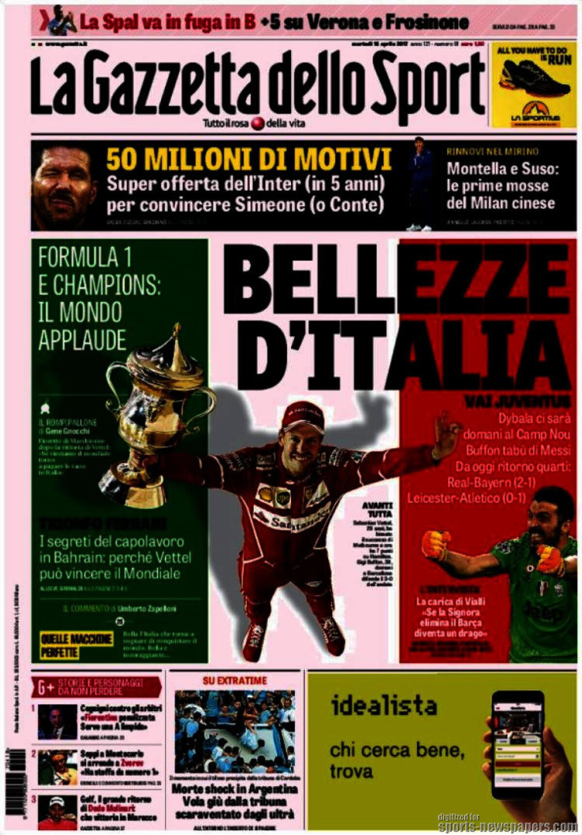 Ce scriu azi ziarele de sport din lume (18 aprilie 2017)