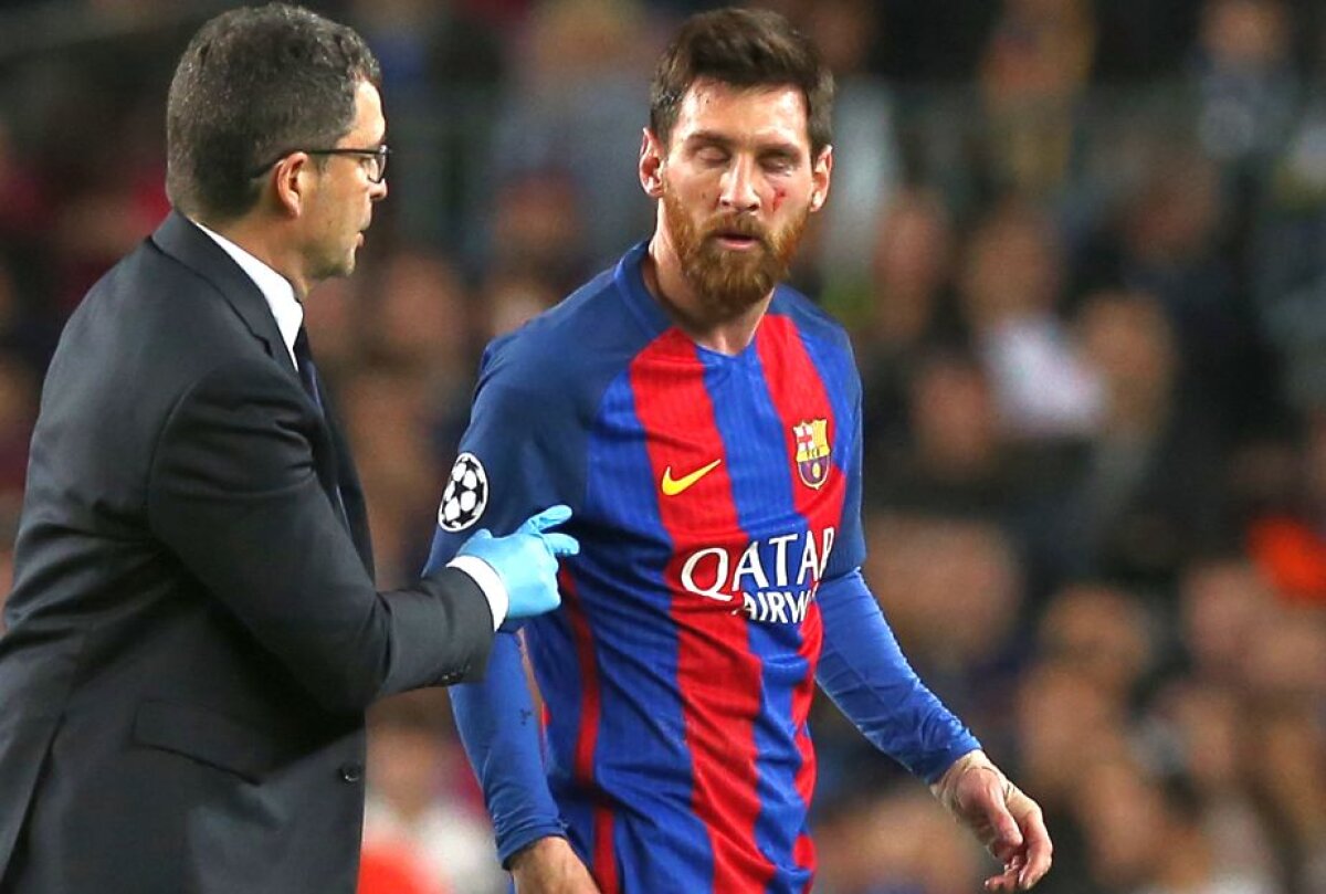 FOTO Accidentare urâtă pentru Messi » Argentinianul a intrat cu sânge pe față la cabine